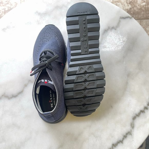 Kiton Men\'s Sneakers - Navy Knit Summer Size 9.5 main image 4